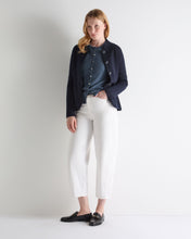 Load image into Gallery viewer, N.Peal Women's Olivia Round Neck Cashmere Cardigan Light Denim Blue
