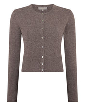 Load image into Gallery viewer, N.Peal Women's Ivy Cropped Cashmere Cardigan Otter Brown
