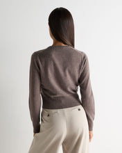 Load image into Gallery viewer, N.Peal Women's Ivy Cropped Cashmere Cardigan Otter Brown
