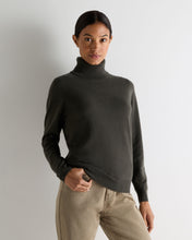 Load image into Gallery viewer, N.Peal Women's Luna Roll Neck Cashmere Jumper Arabica Khaki Green
