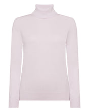 Load image into Gallery viewer, N.Peal Women's Luna Roll Neck Cashmere Jumper Chalk Pink

