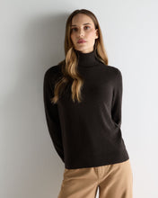 Load image into Gallery viewer, N.Peal Women's Luna Roll Neck Cashmere Jumper Chocolate Brown
