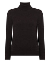 Load image into Gallery viewer, N.Peal Women's Luna Roll Neck Cashmere Jumper Chocolate Brown
