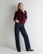 Load image into Gallery viewer, N.Peal Women's Emilia Cable Round Neck Cashmere Jumper Bordeaux Red

