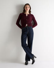 Load image into Gallery viewer, N.Peal Women's Myla Cable Cashmere Cardigan Bordeaux Red
