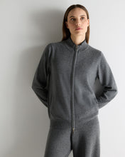 Load image into Gallery viewer, N.Peal Women's Alisa Full Zip Cashmere Cardigan Elephant Grey
