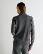 Load image into Gallery viewer, N.Peal Women's Alisa Full Zip Cashmere Cardigan Elephant Grey
