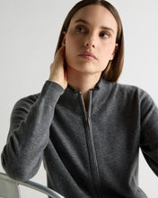Load image into Gallery viewer, N.Peal Women's Alisa Full Zip Cashmere Cardigan Elephant Grey
