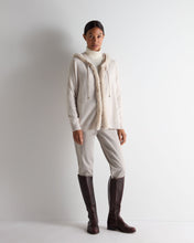 Load image into Gallery viewer, N.Peal Women's Alicia Fur Trim Cashmere Hoodie Frost White
