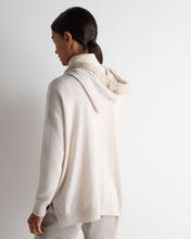 Load image into Gallery viewer, N.Peal Women's Alicia Fur Trim Cashmere Hoodie Frost White
