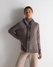 Load image into Gallery viewer, N.Peal Women's Alicia Fur Trim Cashmere Hoodie Otter Brown
