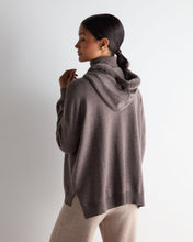 Load image into Gallery viewer, N.Peal Women's Alicia Fur Trim Cashmere Hoodie Otter Brown
