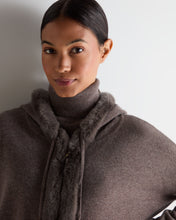 Load image into Gallery viewer, N.Peal Women's Alicia Fur Trim Cashmere Hoodie Otter Brown
