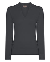 Load image into Gallery viewer, Gauzy Collared Sweater Anthracite
