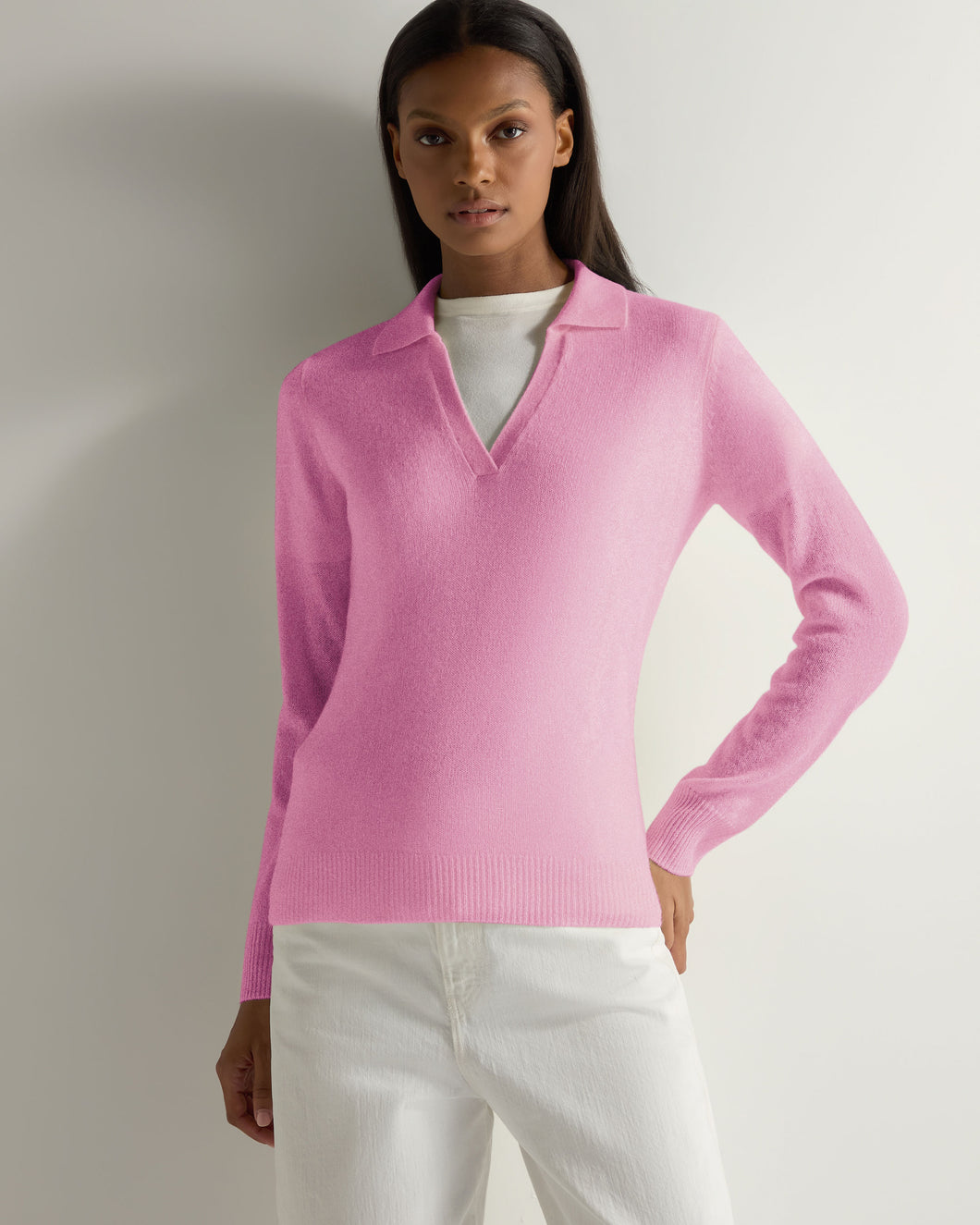 Gauzy Collared Sweater Burano Pink
