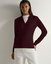 Load image into Gallery viewer, Gauzy Collared Sweater Claret
