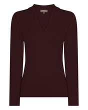Load image into Gallery viewer, Gauzy Collared Sweater Claret
