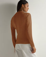 Load image into Gallery viewer, Gauzy Collared Sweater Dark Camel
