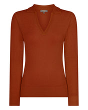 Load image into Gallery viewer, Gauzy Collared Sweater Rust
