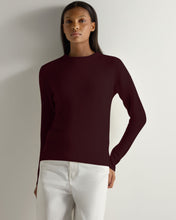 Load image into Gallery viewer, Gauzy Round Neck Sweater Claret
