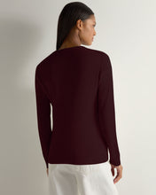 Load image into Gallery viewer, Gauzy Round Neck Sweater Claret
