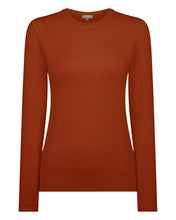 Load image into Gallery viewer, Gauzy Round Neck Sweater Rust
