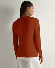 Load image into Gallery viewer, Gauzy Round Neck Sweater Rust
