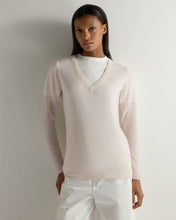 Load image into Gallery viewer, Gauzy V Neck Sweater Frost
