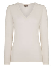 Load image into Gallery viewer, Gauzy V Neck Sweater Pebble Grey
