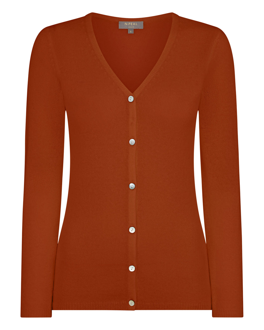 Gauzy V Neck Cardigan Rust