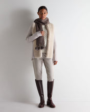 Load image into Gallery viewer, N.Peal Women's Ruby Herringbone Fur Cardigan Snow Grey
