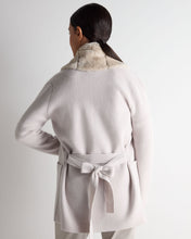 Load image into Gallery viewer, N.Peal Women's Ruby Herringbone Fur Cardigan Snow Grey
