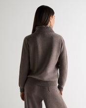Load image into Gallery viewer, N.Peal Women's Honeycomb Full Zip Cashmere Jumper With Fur Trim Otter Brown

