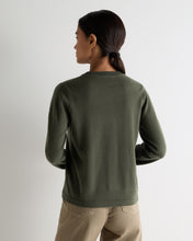 Load image into Gallery viewer, N.Peal Women's Hallie Round Neck Cashmere Cardigan Army Green
