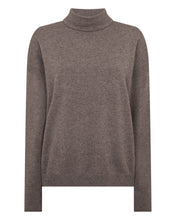 Load image into Gallery viewer, N.Peal Women's Victoria Turtle Neck Cashmere Jumper Otter Brown
