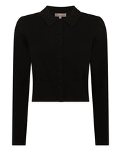 Load image into Gallery viewer, N.Peal Women's Thea Collared Cashmere Cardigan Black
