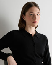 Load image into Gallery viewer, N.Peal Women's Thea Collared Cashmere Cardigan Black

