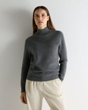 Load image into Gallery viewer, N.Peal Women's Honeycomb Knit Cashmere Jumper Elephant Grey
