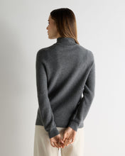 Load image into Gallery viewer, N.Peal Women's Honeycomb Knit Cashmere Jumper Elephant Grey
