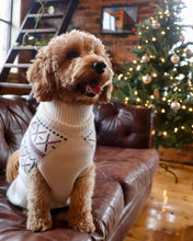 Load image into Gallery viewer, N.Peal Christmas Cashmere Dog Jumper New Ivory White
