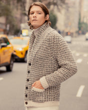 Load image into Gallery viewer, N.Peal Men&#39;s Marl Kensington Cashmere Cardigan Ecru White
