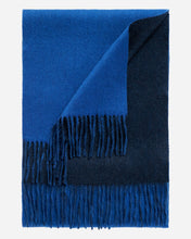 Load image into Gallery viewer, N.Peal Unisex Doubleface Woven Cashmere Scarf Navy Blue + Light Blue
