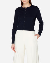 Load image into Gallery viewer, Women&#39;s Long Sleeve Cropped Cardigan in Navy
