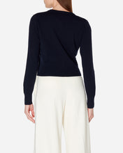 Load image into Gallery viewer, Women&#39;s Long Sleeve Cropped Cardigan in Navy

