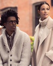 Load image into Gallery viewer, N.Peal Men&#39;s Textured Kensington Cashmere Cardigan Sand Brown
