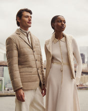 Load image into Gallery viewer, N.Peal Women&#39;s Birdseye Polo Cashmere Silk Dress Sandstone Brown
