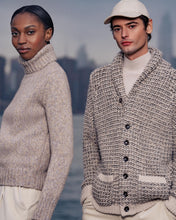 Load image into Gallery viewer, N.Peal Men&#39;s Marl Kensington Cashmere Cardigan Ecru White
