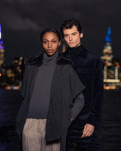 Load image into Gallery viewer, N.Peal Women&#39;s Rex Collar Belted Cashmere Coat Dark Charcoal Grey
