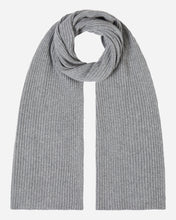 Load image into Gallery viewer, Unisex Short Ribbed Cashmere Scarf Flannel Grey
