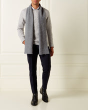 Load image into Gallery viewer, Unisex Short Ribbed Cashmere Scarf Flannel Grey
